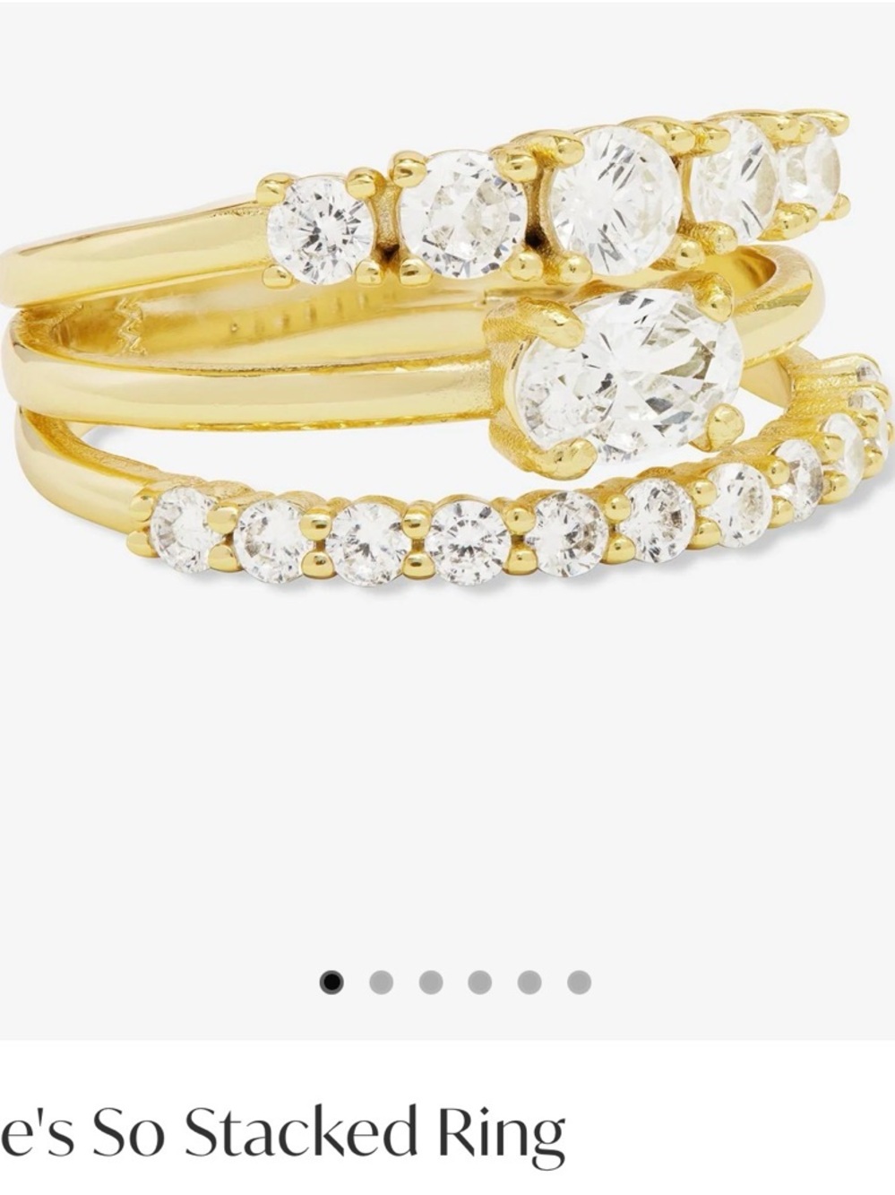 So Stacked Gold Crystal Wrap Ring new but missing one of the tiny stones.